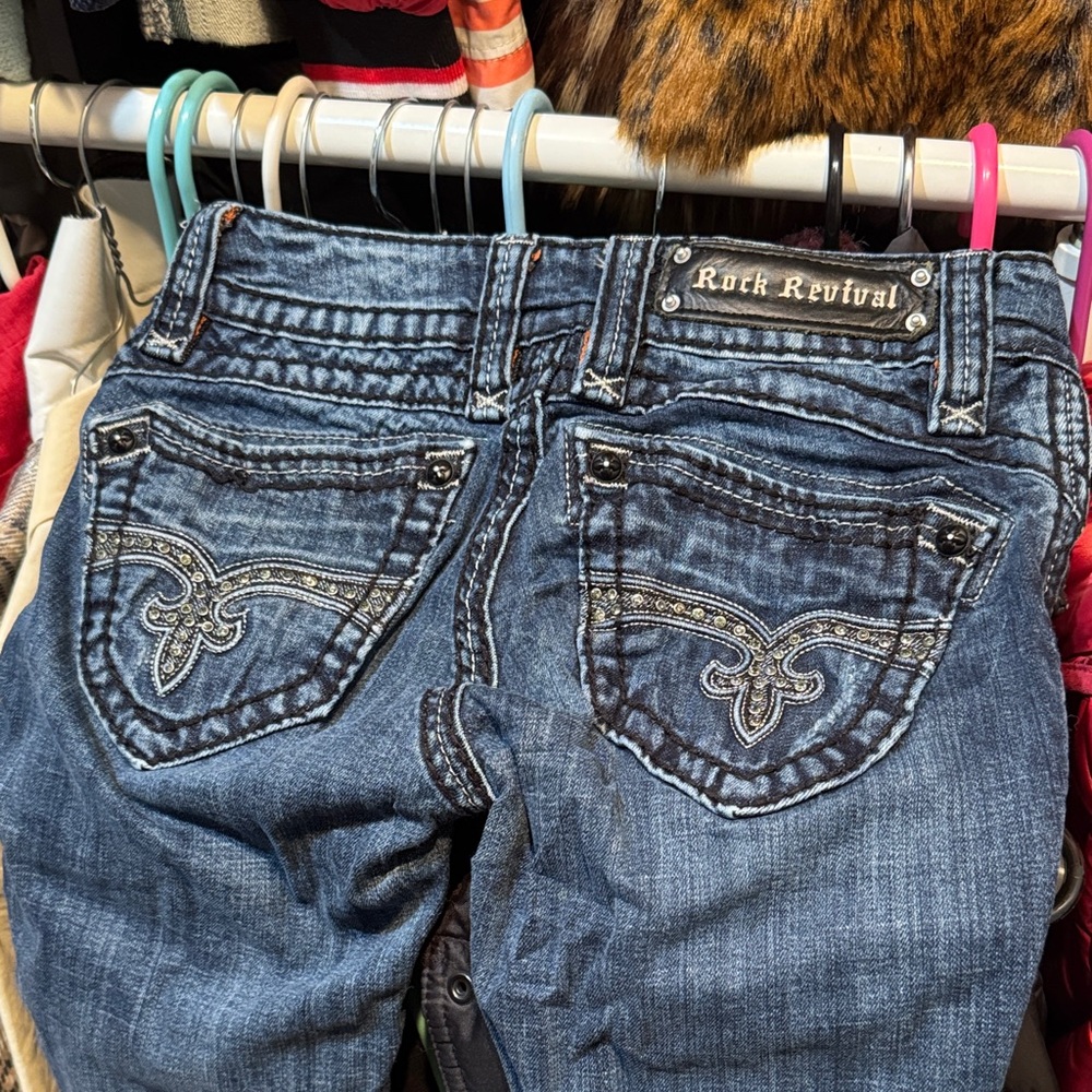 Rock Revival Women's Dark Blue Embellished Jeans